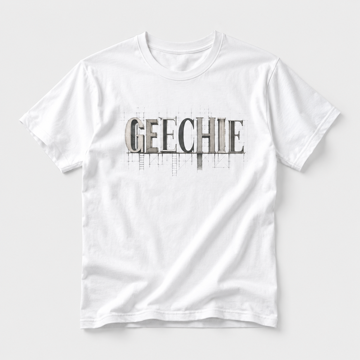 Geechie Architectural Blueprint Heritage Graphic Tee mockup 3