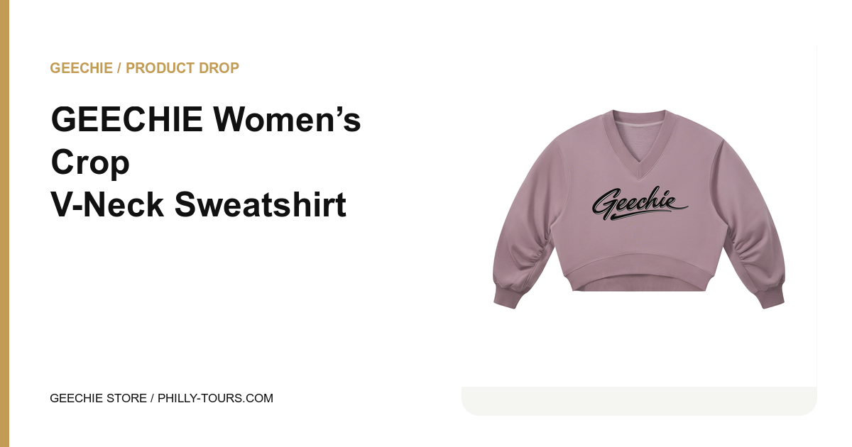 GEECHIE Women’s Crop V-Neck Sweatshirt