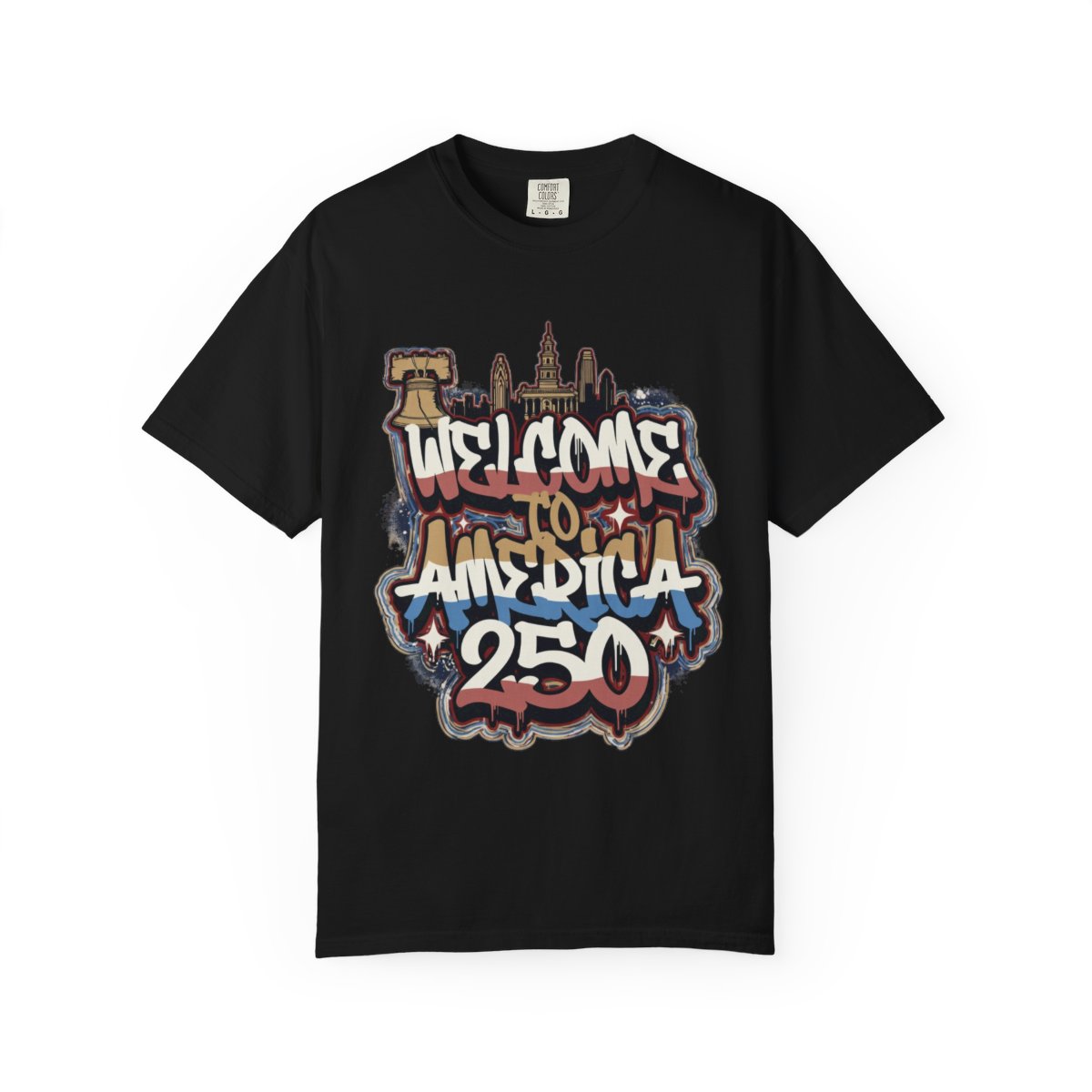 America 250 Graffiti Shirt | Philadelphia USA Anniversary Graphic Tee