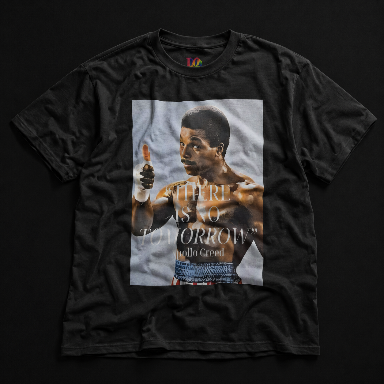 Apollo Creed “There Is No Tomorrow” Retro Boxing White Tee mockup 2