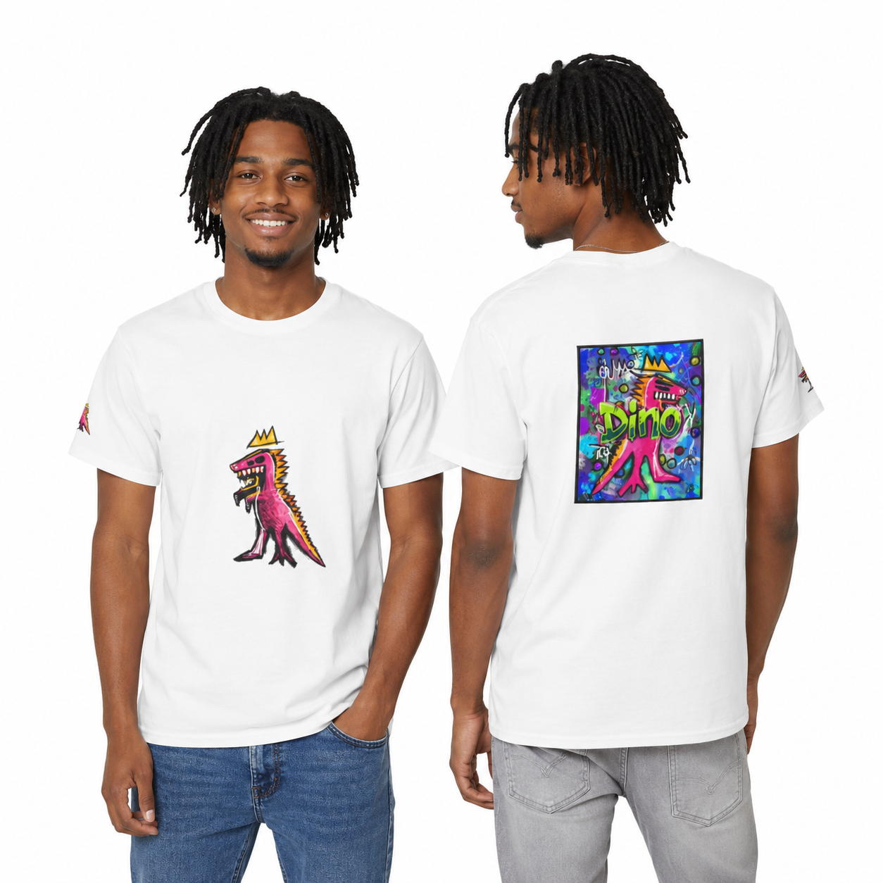 Basquiat Dino Art Tee mockup 2