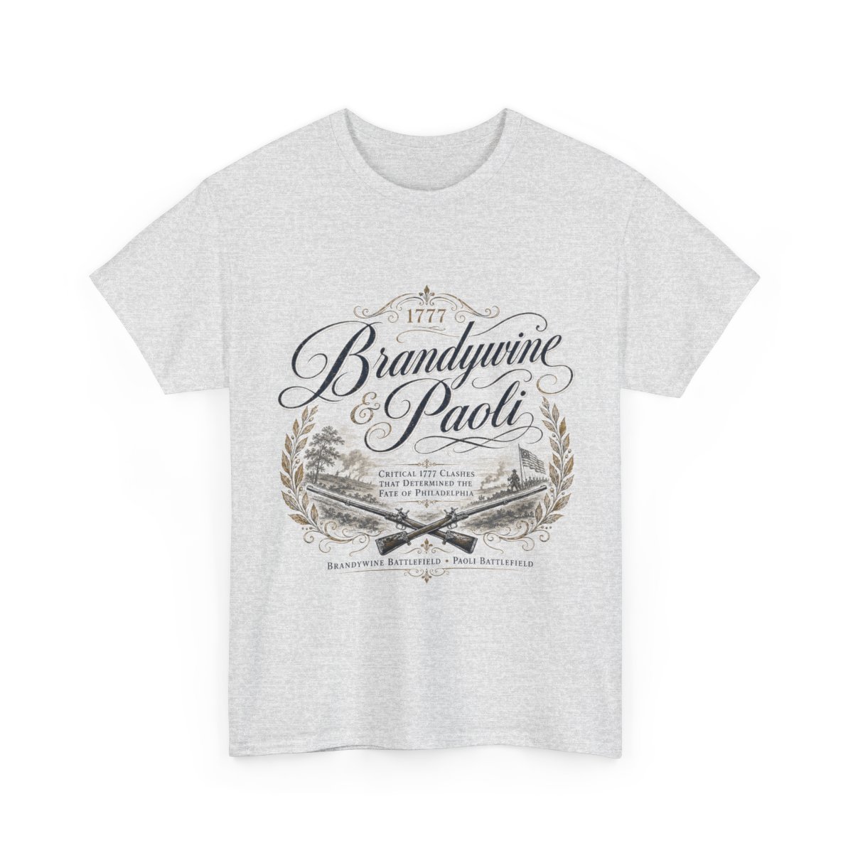 Brandywine and Paoli vintage crest T-Shirt | Revolutionary War battleground design mockup 11