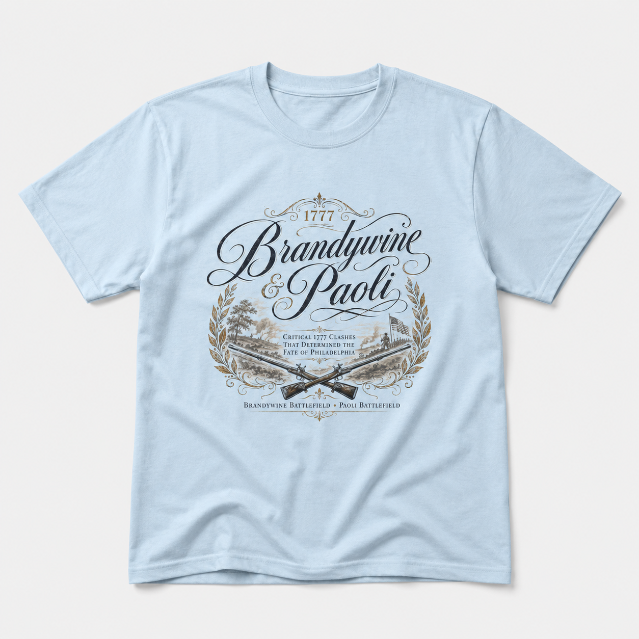 Brandywine and Paoli Vintage Crest Tee mockup 1