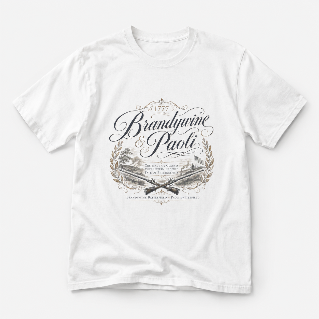 Brandywine and Paoli Vintage Crest Tee mockup 3