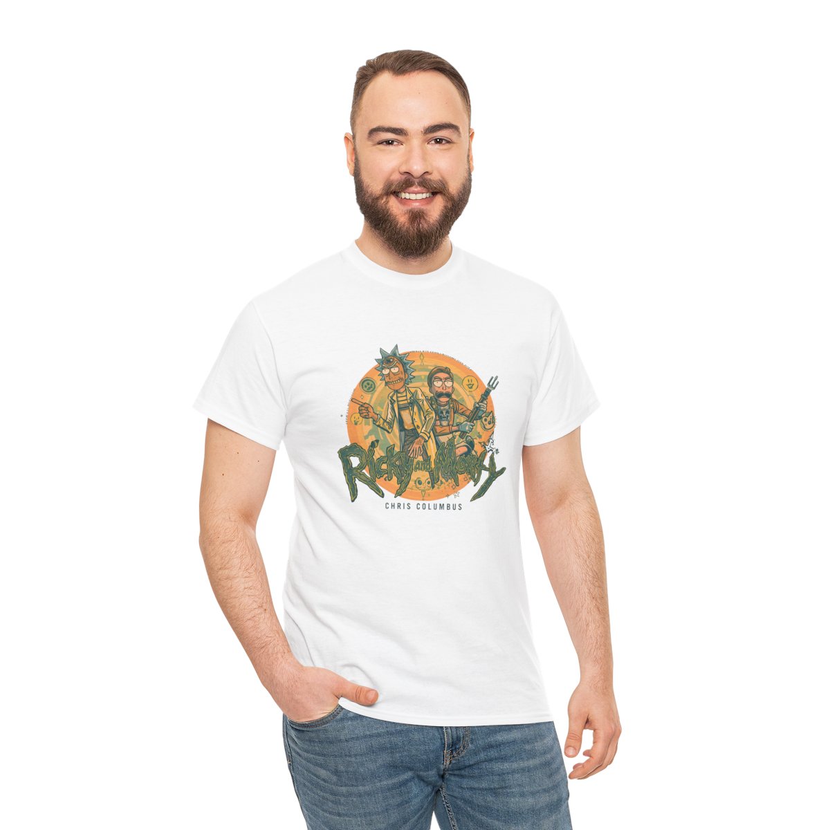 Chris and Morty wormhole portrait T-Shirt mockup 1