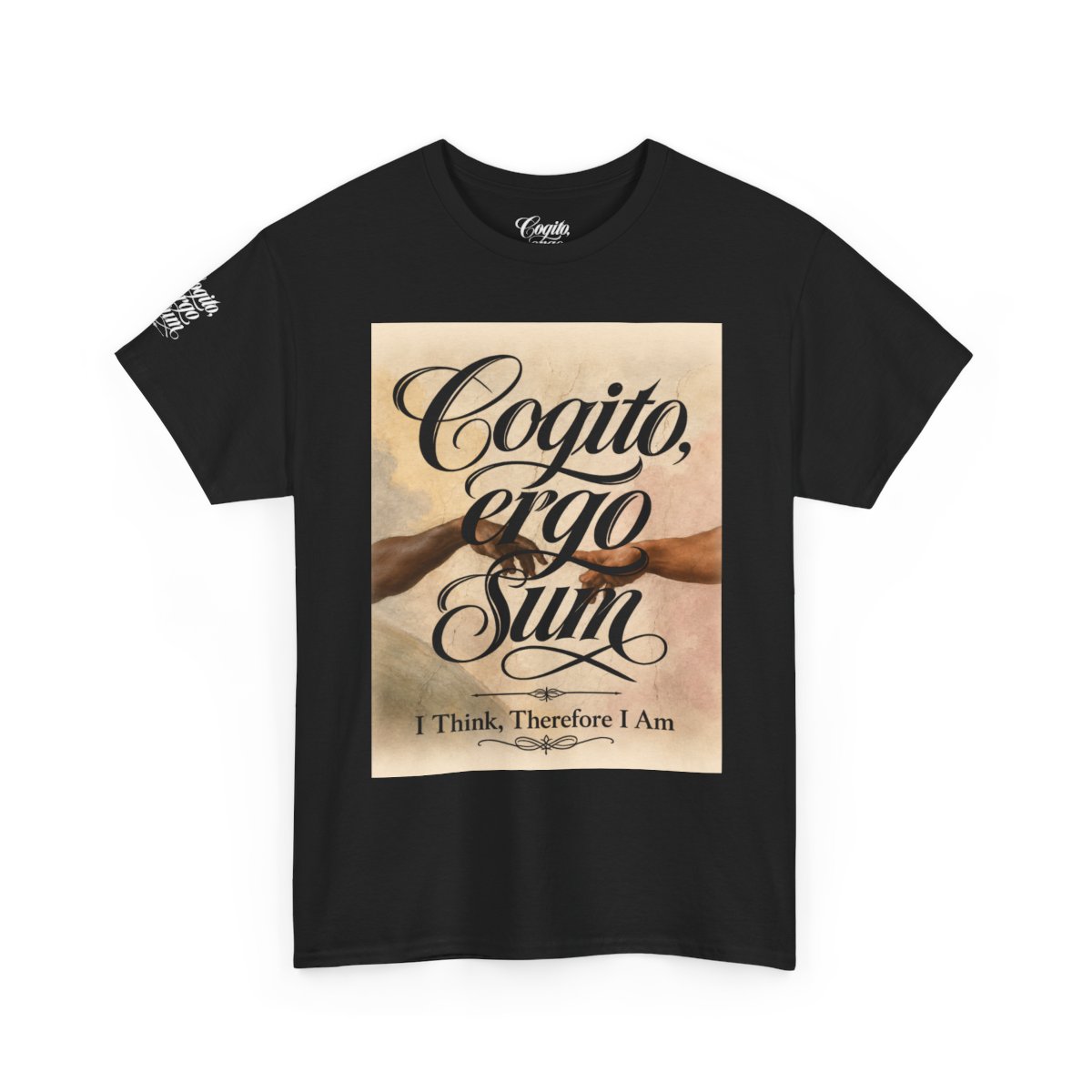 Cogito Ergo Sum| I Think Therefore I Am Philosophy Tee  mockup 1
