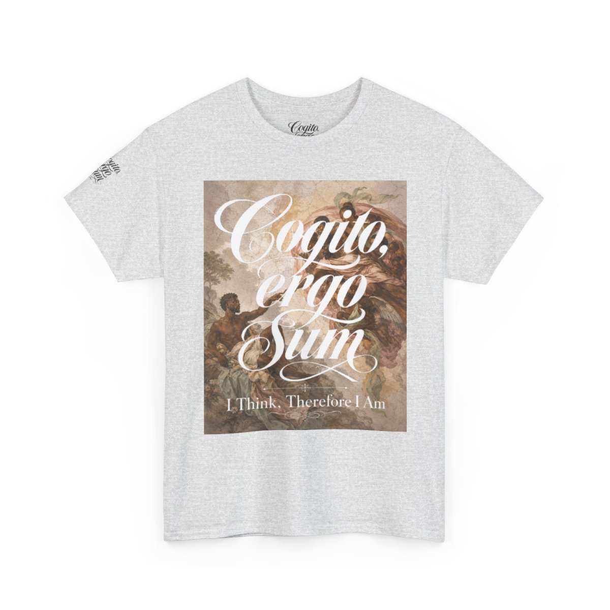 Cogito Ergo Sum| I Think Therefore I Am Philosophy Tee  mockup 3