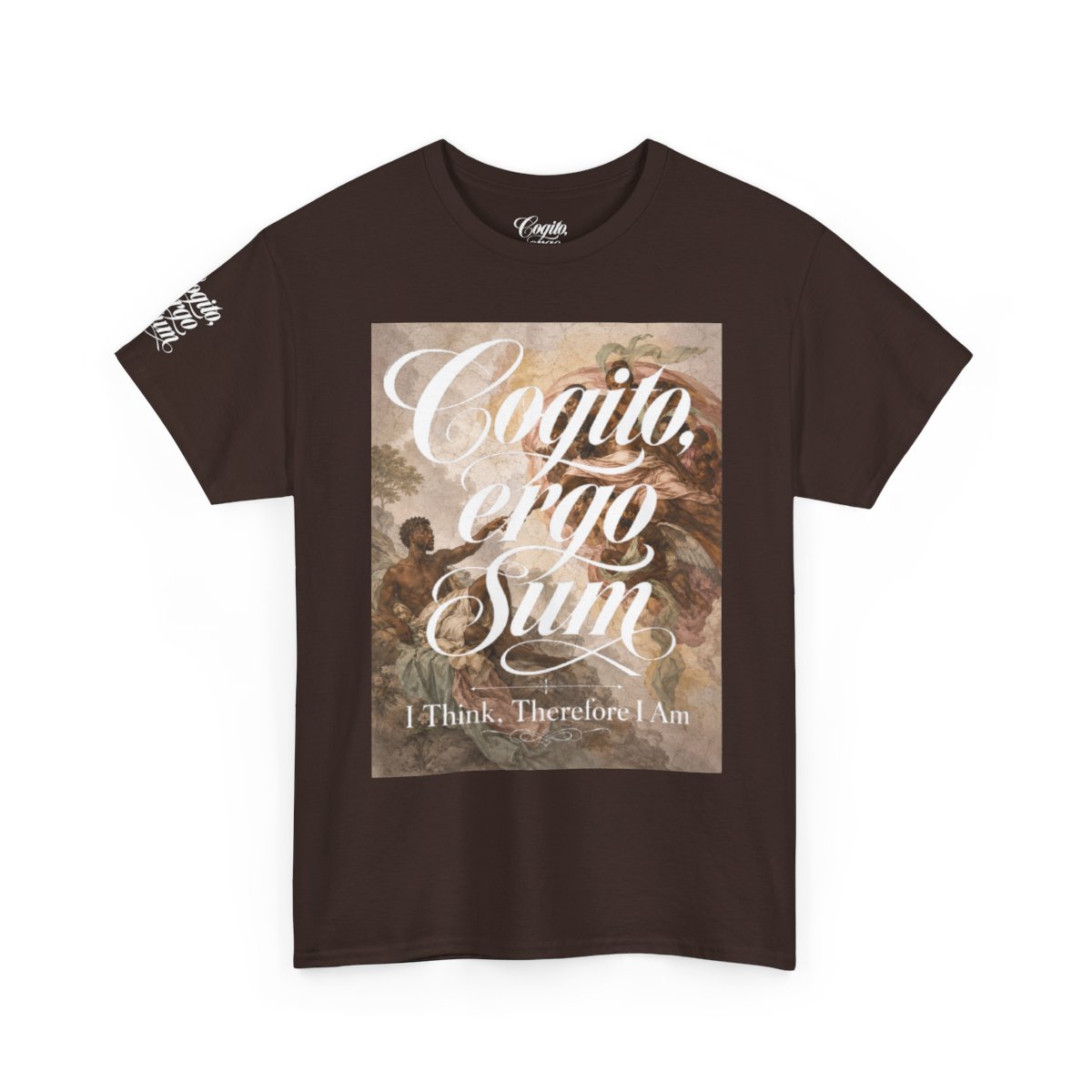 Cogito Ergo Sum| I Think Therefore I Am Philosophy Tee  mockup 4