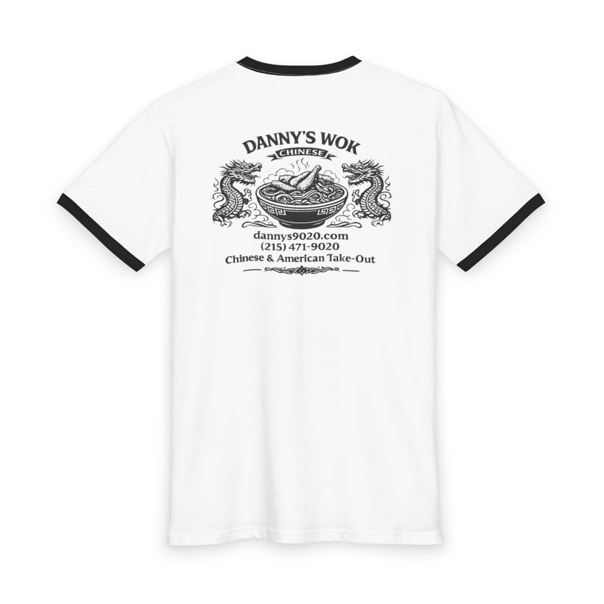 Danny’s Wok Philadelphia Chinese Takeout | Vintage Philly Food Tee mockup 2
