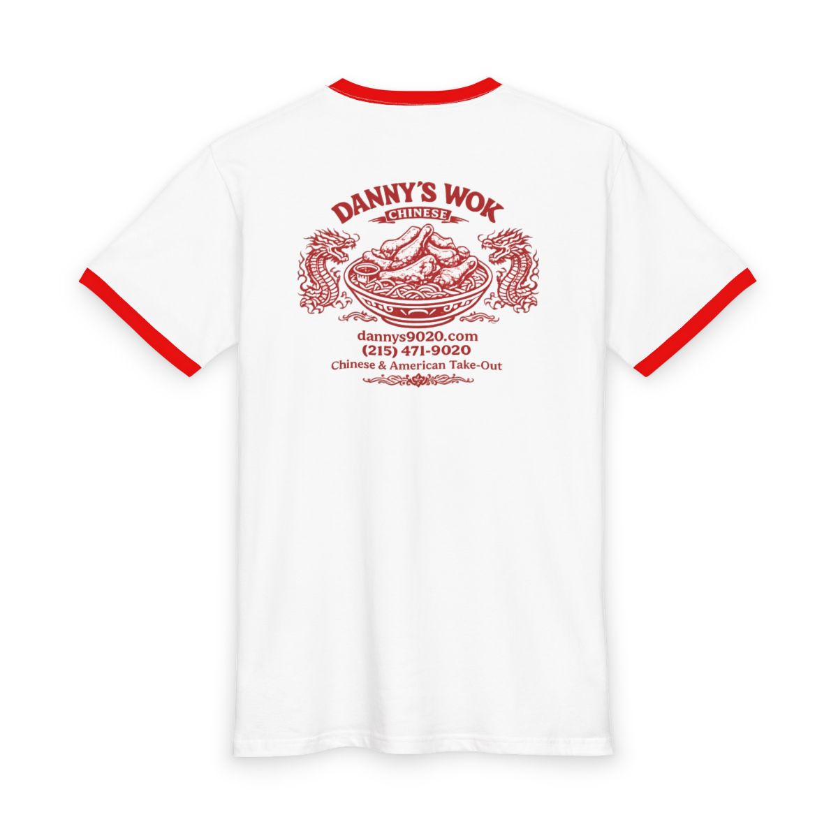 Danny’s Wok Philadelphia Chinese Takeout | Vintage Philly Food Tee mockup 5