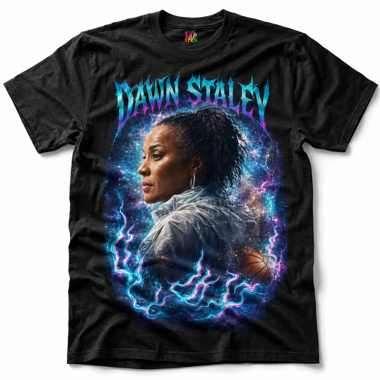 Dawn Staley Cosmic Basketball Tee mockup 1