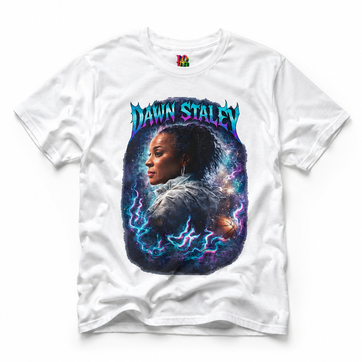 Dawn Staley Cosmic Basketball Tee mockup 2