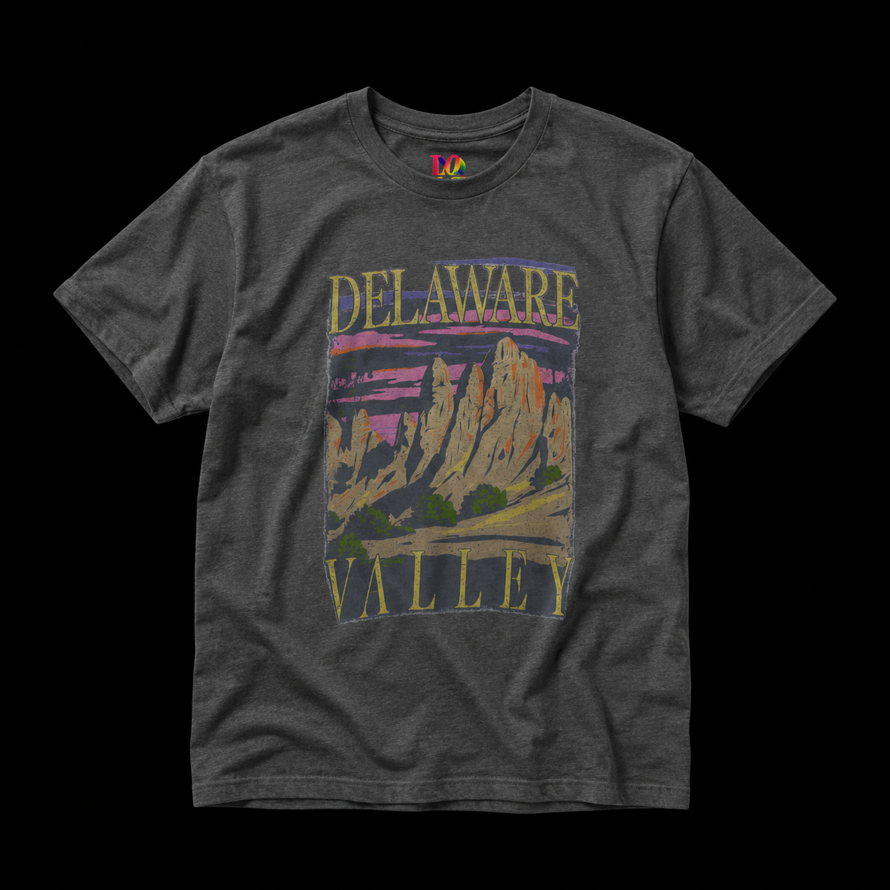 Delaware Valley Vintage Landscape Tee mockup 2