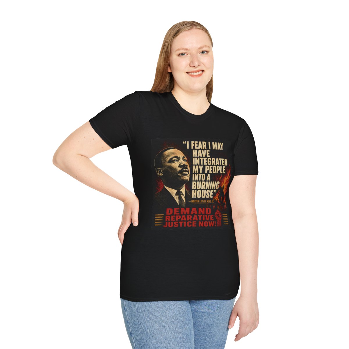 Demand Reparative Justice Now” MLK-inspired T-shirt mockup 2