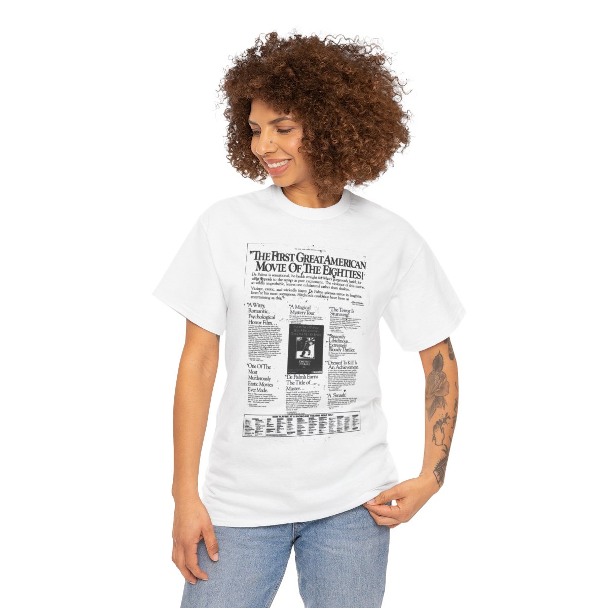 Dressed to Kill 1980 Movie Tee | Retro Cinema Graphic Shirt mockup 2