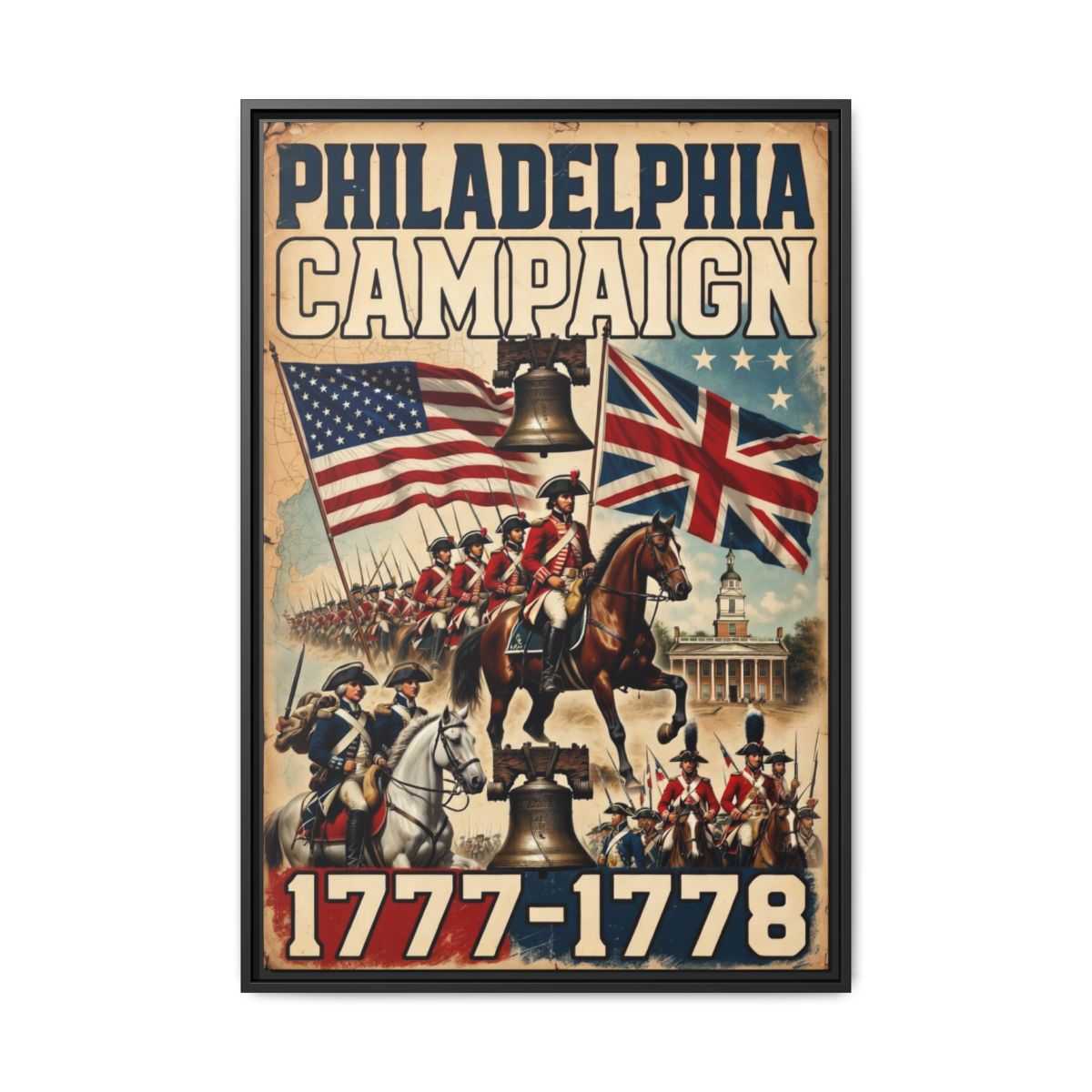 Framed Matte Canvas - Philadelphia Campaign 1777-1778 Revolutionary War Print mockup 1
