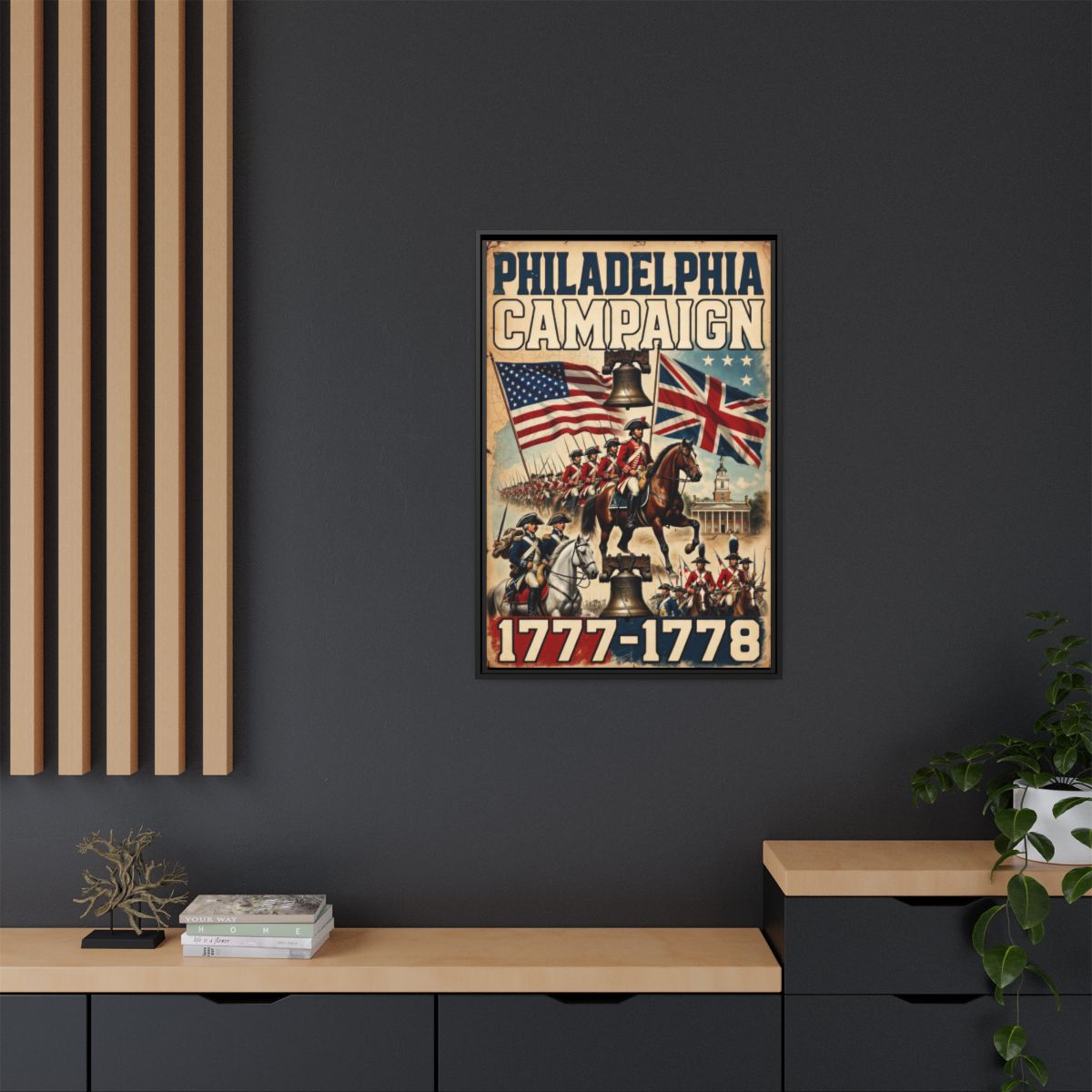 Framed Matte Canvas - Philadelphia Campaign 1777-1778 Revolutionary War Print mockup 3