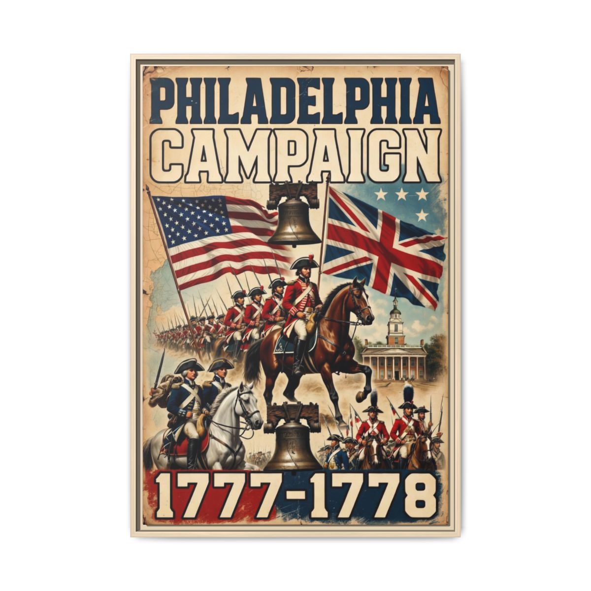 Framed Matte Canvas - Philadelphia Campaign 1777-1778 Revolutionary War Print mockup 4