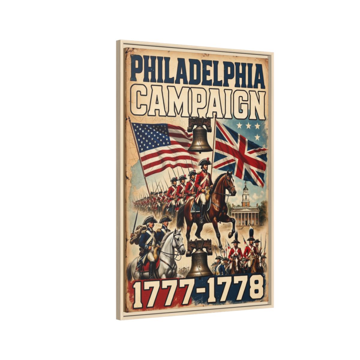 Framed Matte Canvas - Philadelphia Campaign 1777-1778 Revolutionary War Print mockup 5