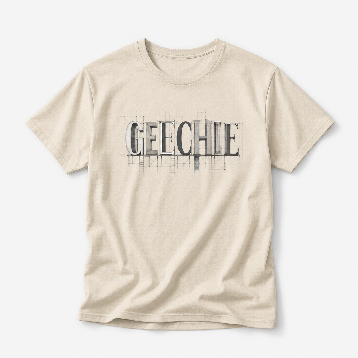 Geechie Architectural Blueprint Heritage Graphic Tee mockup 3