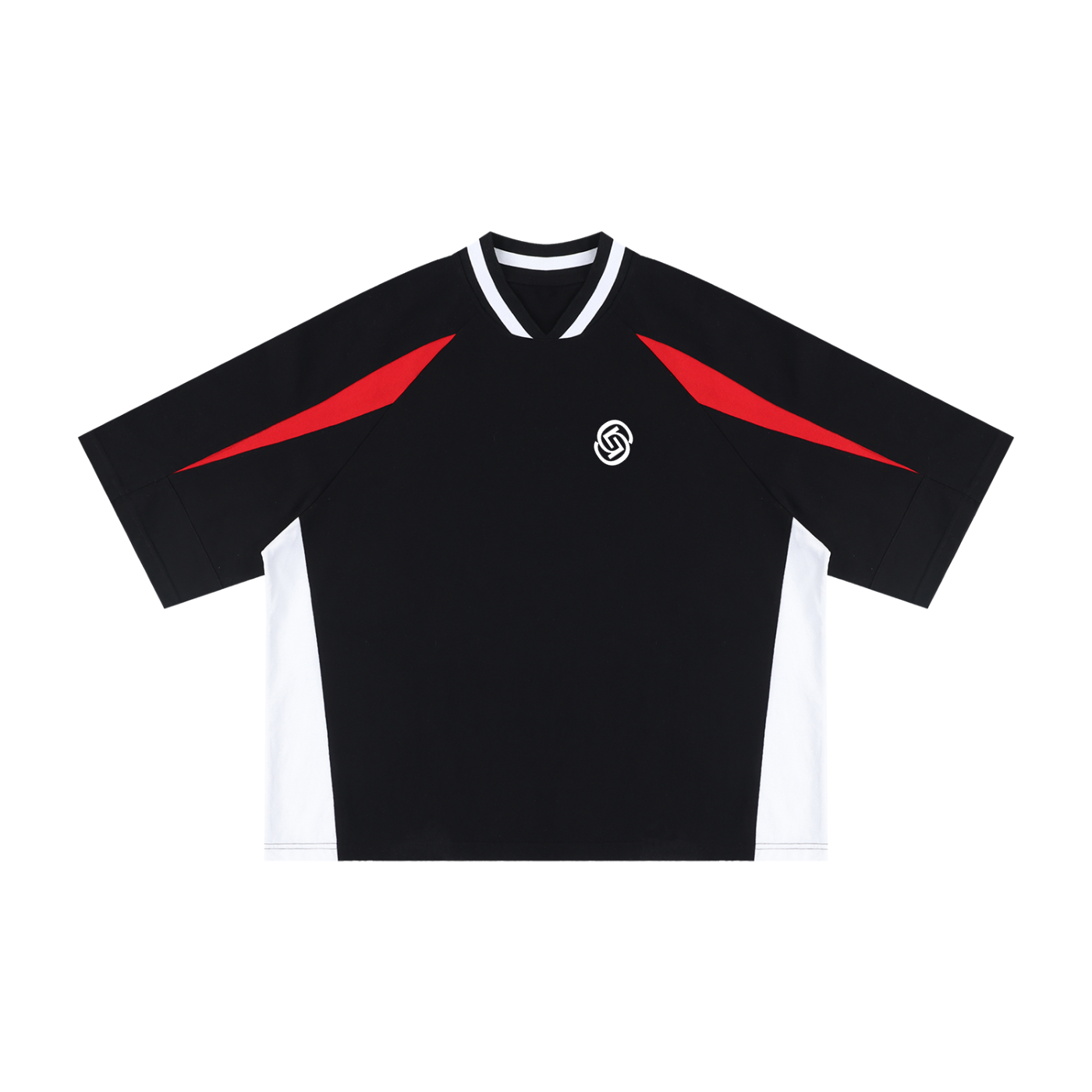 GEECHIE Premium Colorblock Tee — Black with White color mockup 2