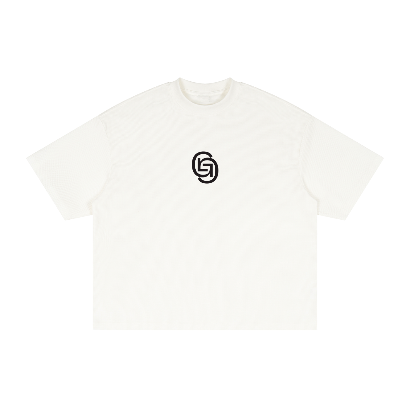 GEECHIE Premium Waffle Knit Oversized T-Shirt — Haze Blue color mockup 2