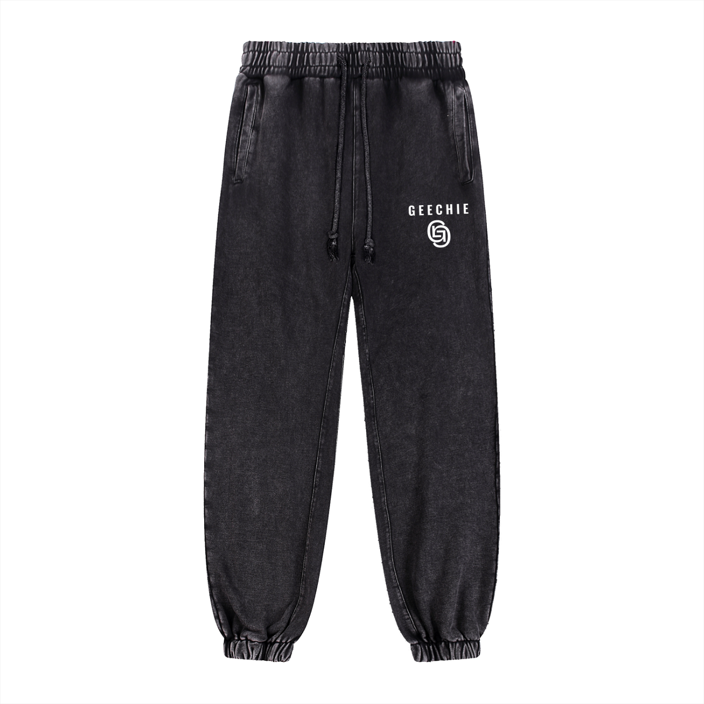 GEECHIE Premium Washed Jogger Pants — Brown color mockup 3