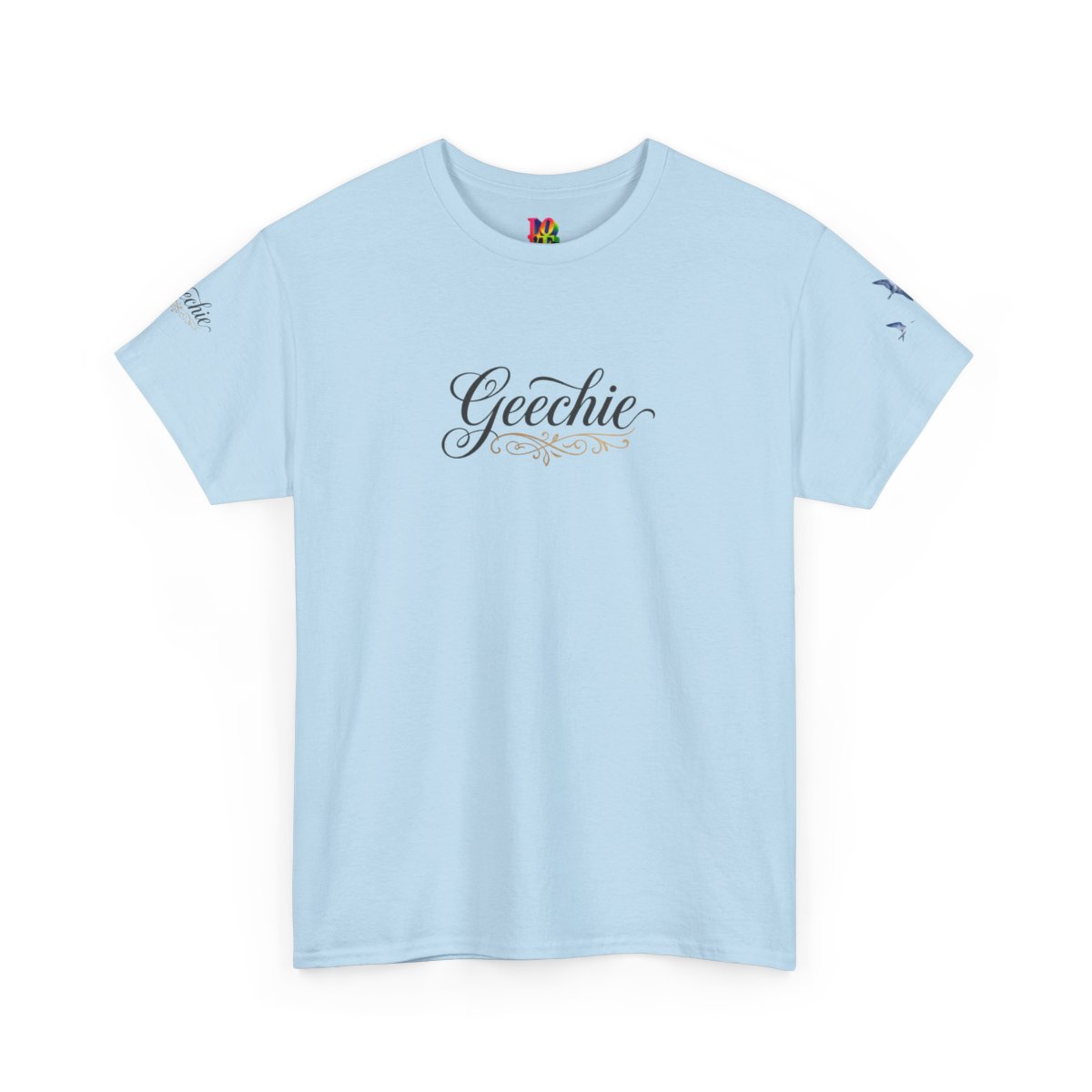 Geechie script logo Tee | Southern slang cursive design, white t-shirt mockup 7