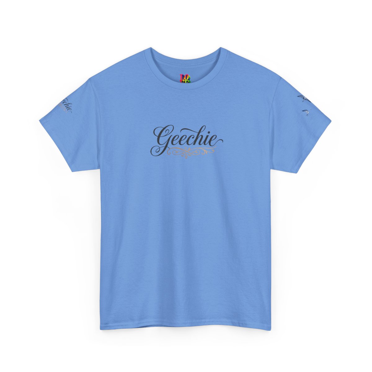 Geechie script logo Tee | Southern slang cursive design, white t-shirt mockup 9