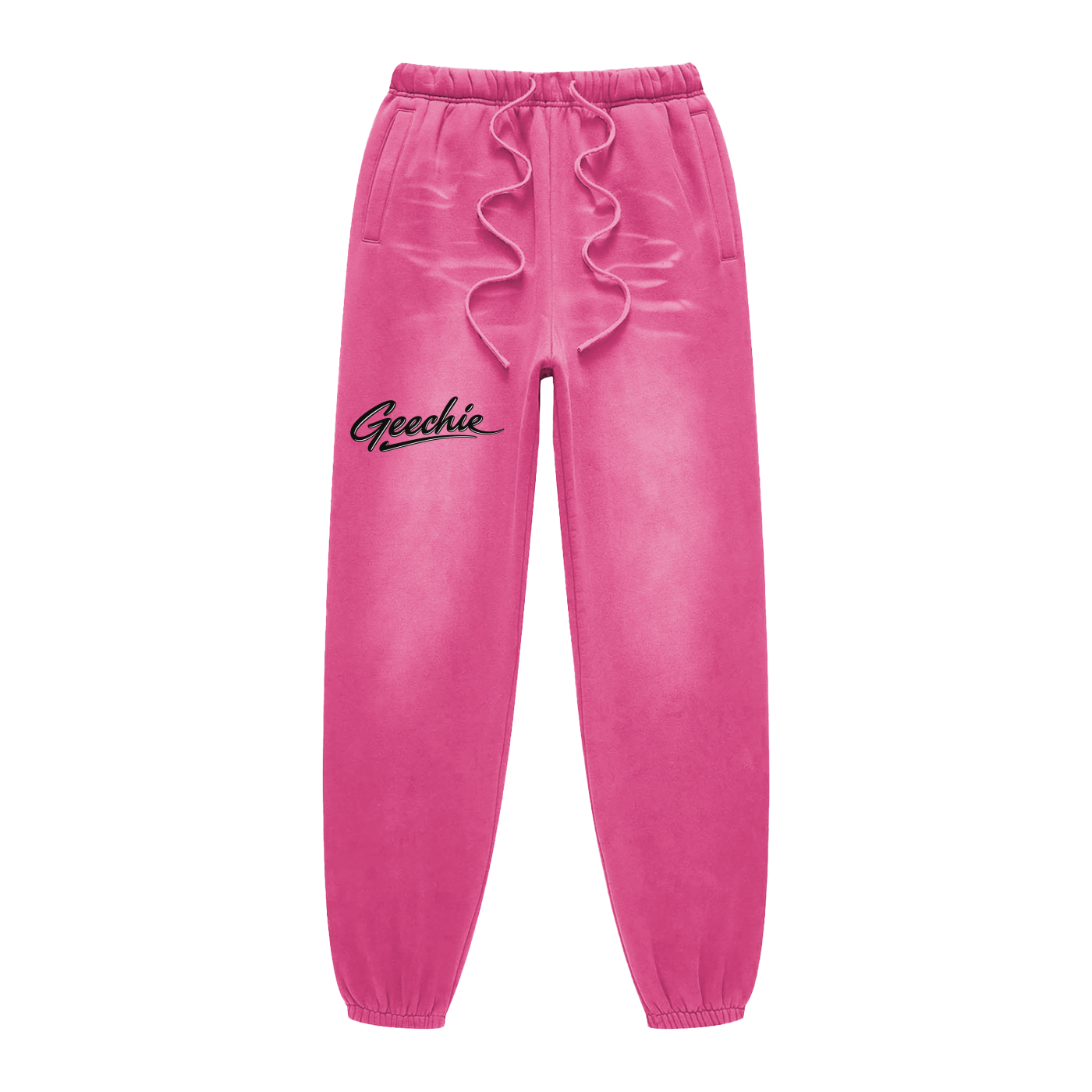 GEECHIE Sunfade Fleeced Sweatpants — Pink color mockup 3