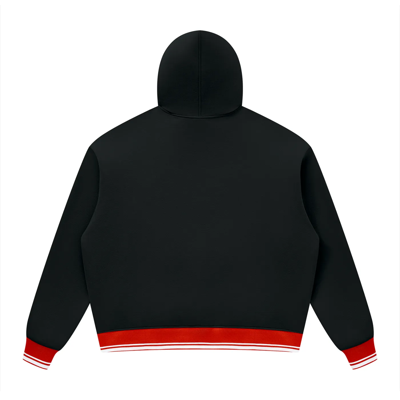 GEECHIE Unisex Oversized Color Block Fleece Hoodie — Black color mockup 2