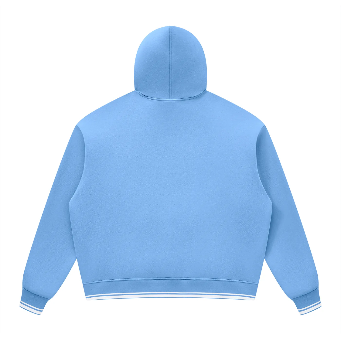 GEECHIE Unisex Oversized Color Block Fleece Hoodie — Periwinkle color mockup 4