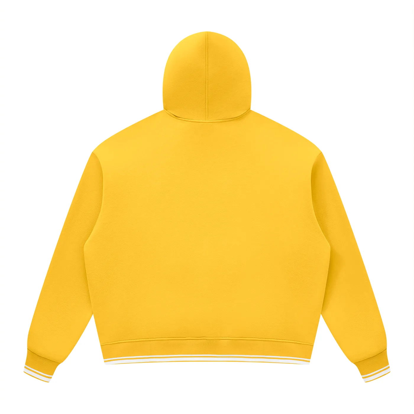 GEECHIE Unisex Oversized Color Block Fleece Hoodie — Yellow color mockup 6