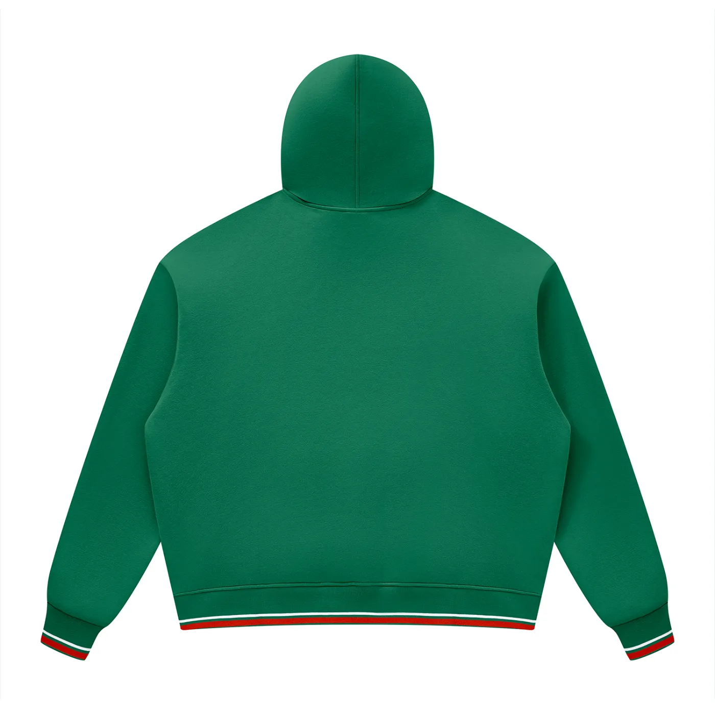 GEECHIE Unisex Oversized Color Block Fleece Hoodie — Green color mockup 8