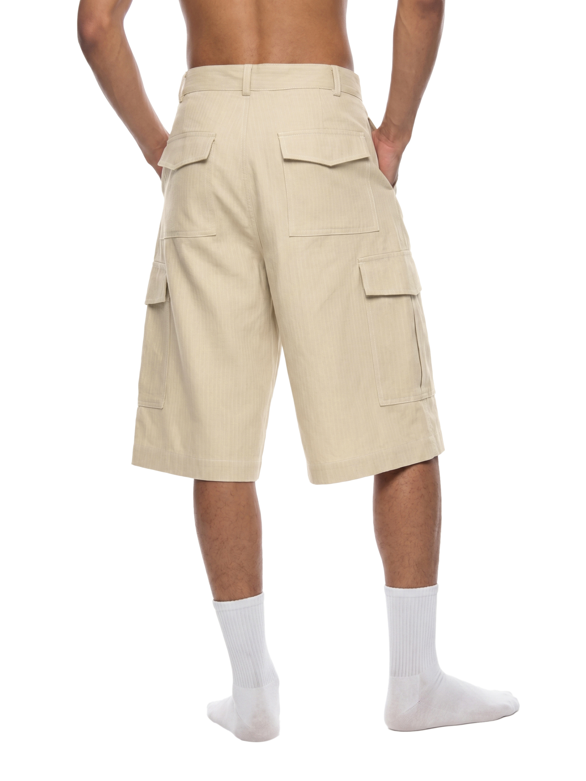 GEECHIE Unisex Woven Cargo Shorts — Cream color mockup 9