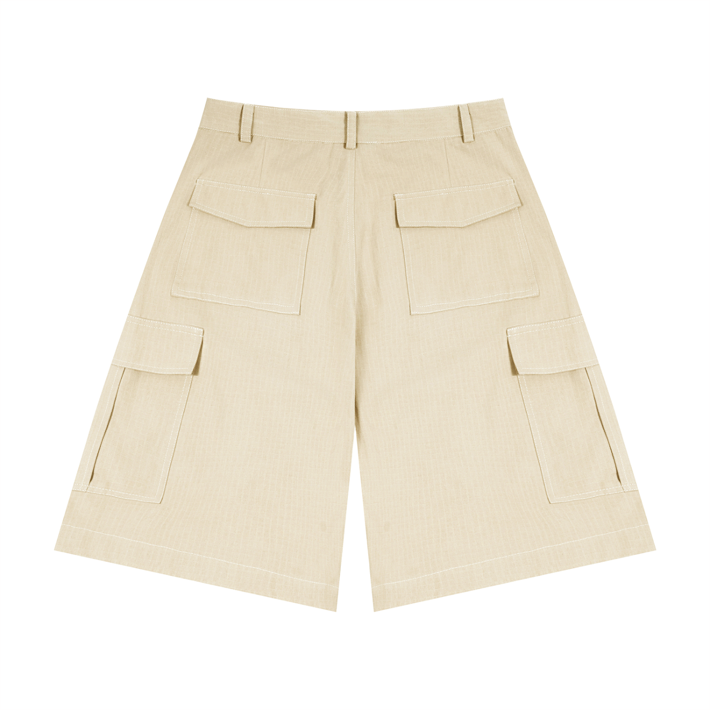 GEECHIE Unisex Woven Cargo Shorts — Cream color mockup 2