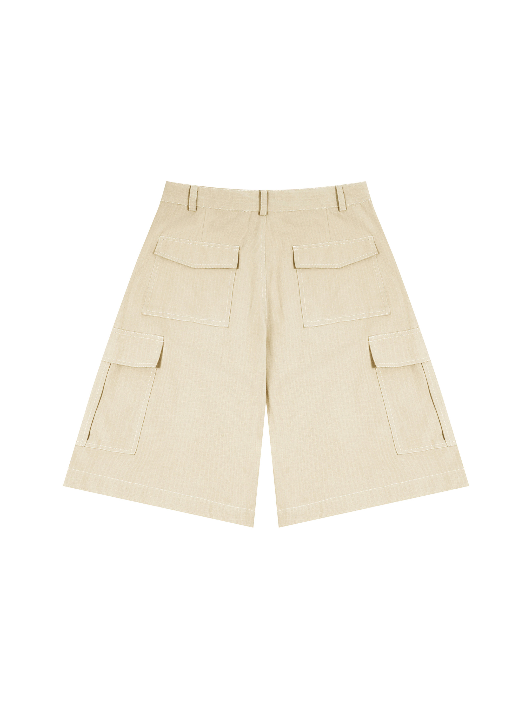 GEECHIE Unisex Woven Cargo Shorts — Cream color mockup 4