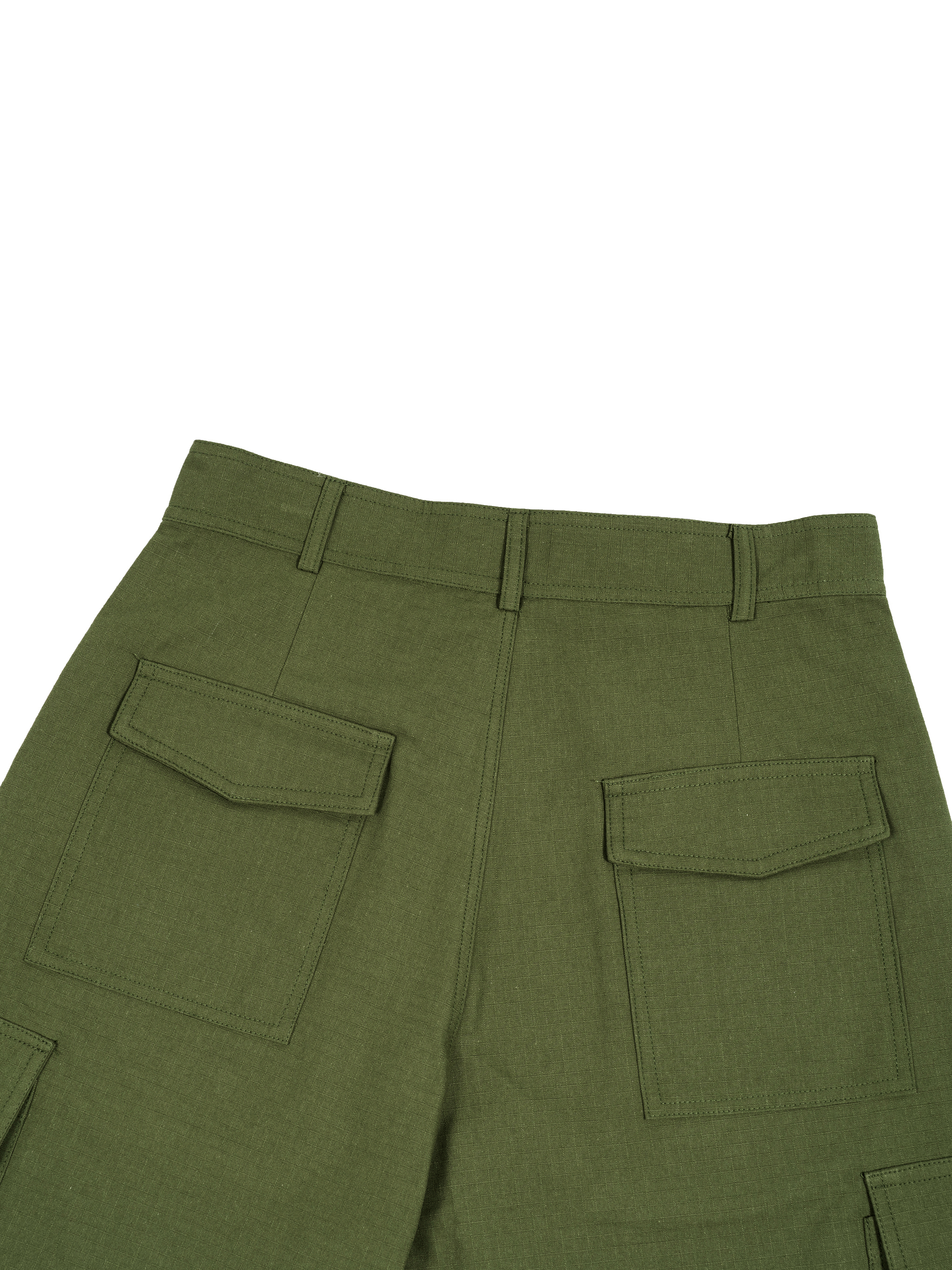 GEECHIE Unisex Woven Cargo Shorts — Olive Green color mockup 15