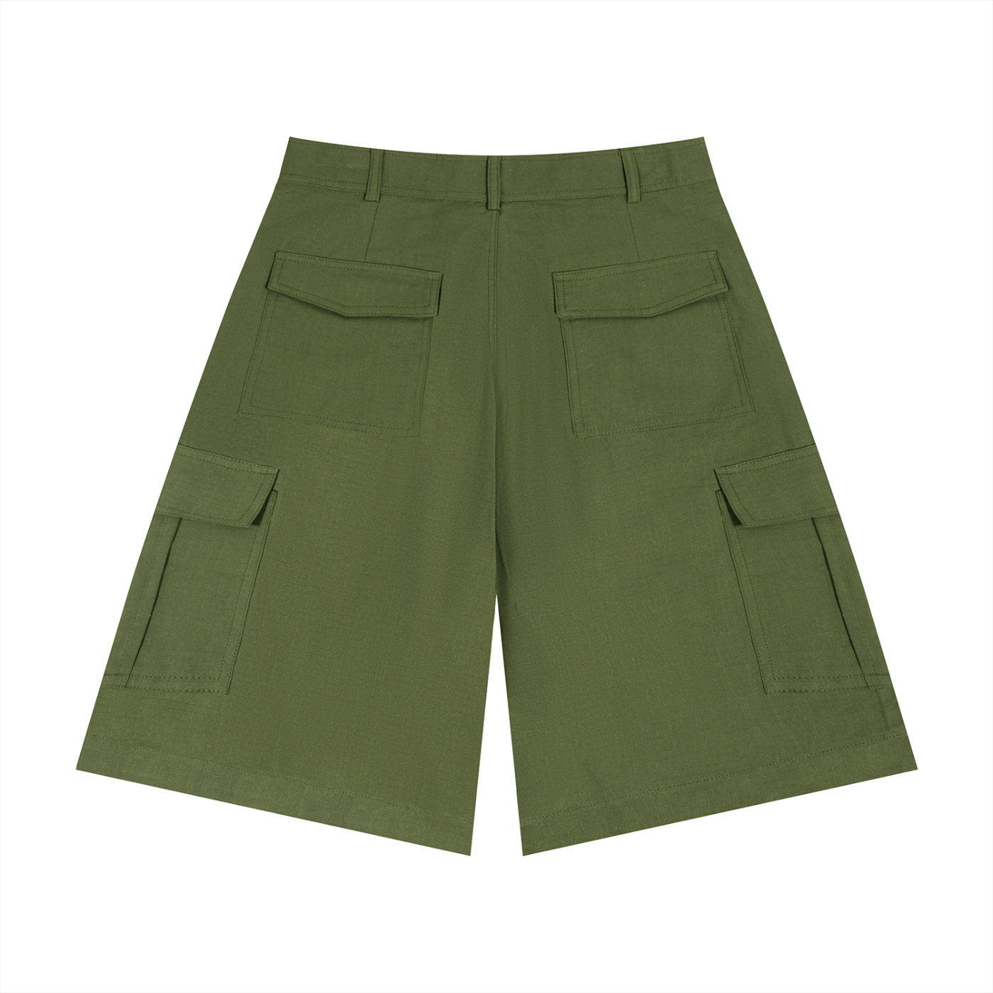 GEECHIE Unisex Woven Cargo Shorts — Olive Green color mockup 11