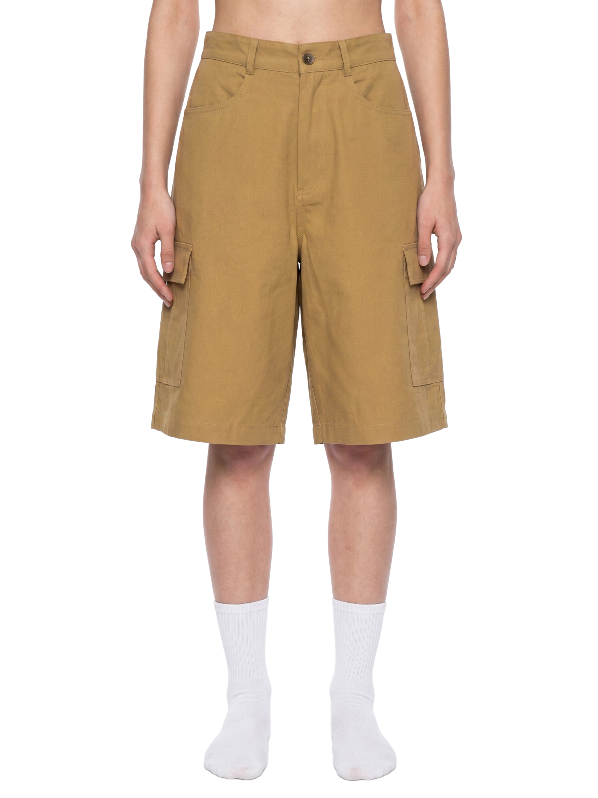GEECHIE Unisex Woven Cargo Shorts — Camel color mockup 20