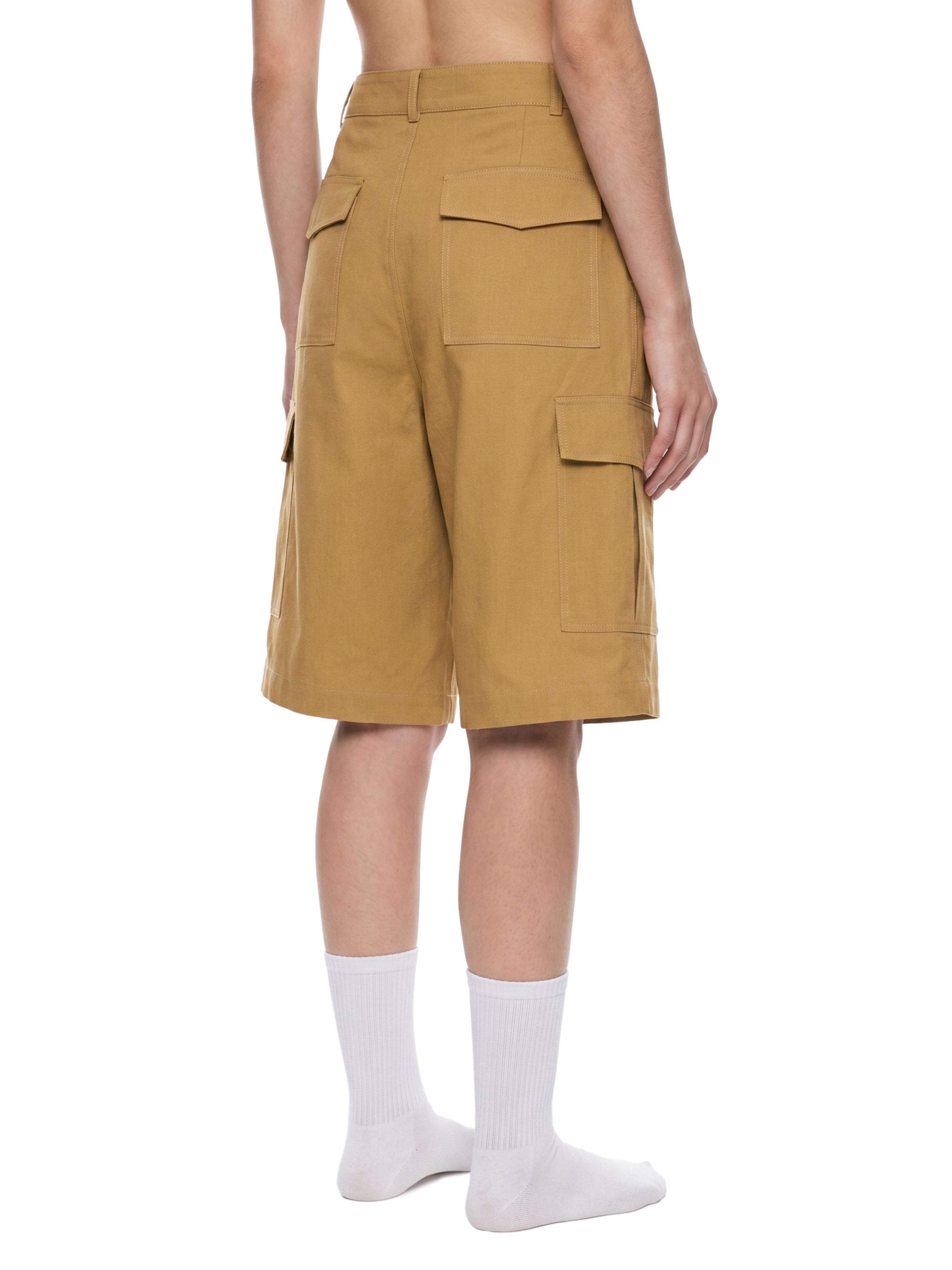 GEECHIE Unisex Woven Cargo Shorts — Camel color mockup 24