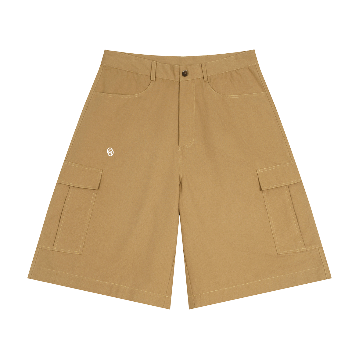 GEECHIE Unisex Woven Cargo Shorts — Camel color mockup 18