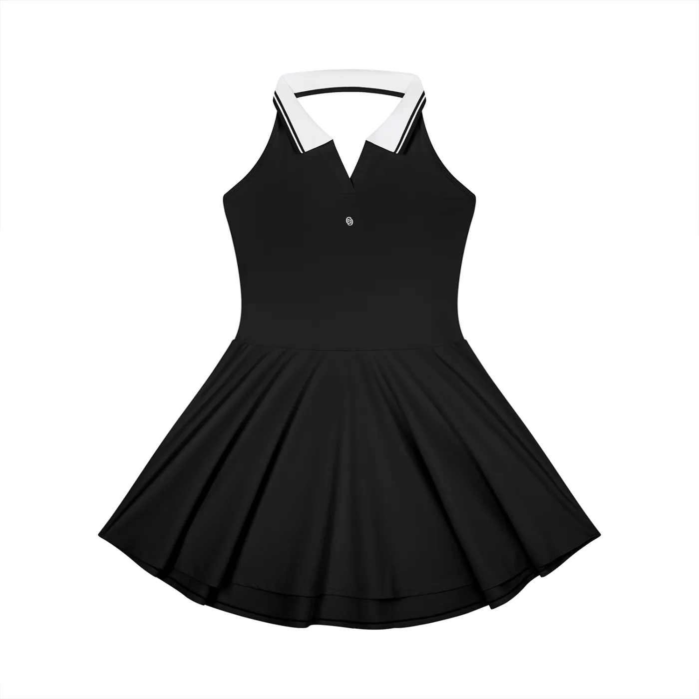 GEECHIE Women's Collared Halter A-Line Tennis Dress