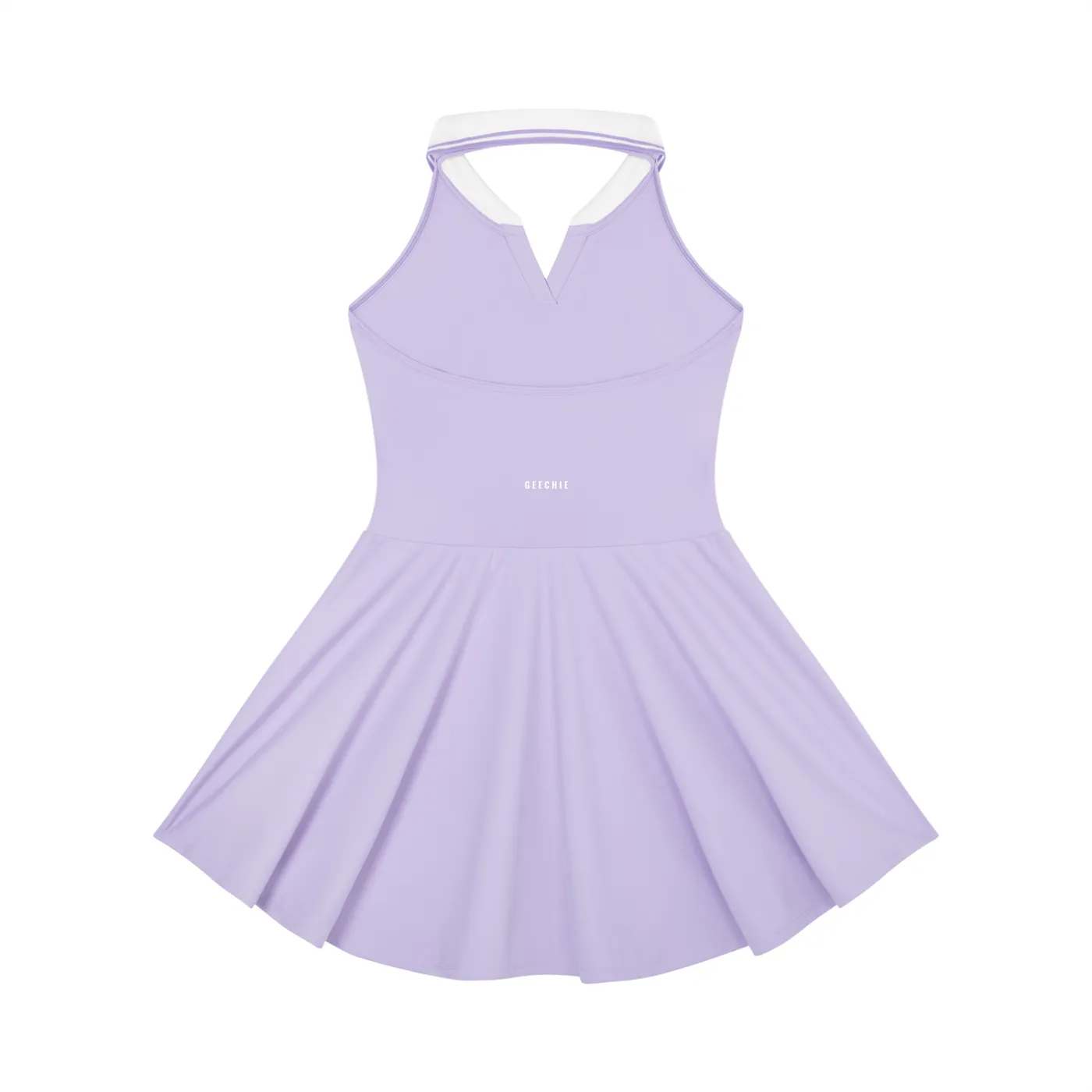 GEECHIE Women's Collared Halter A-Line Tennis Dress — Ivory color mockup 4