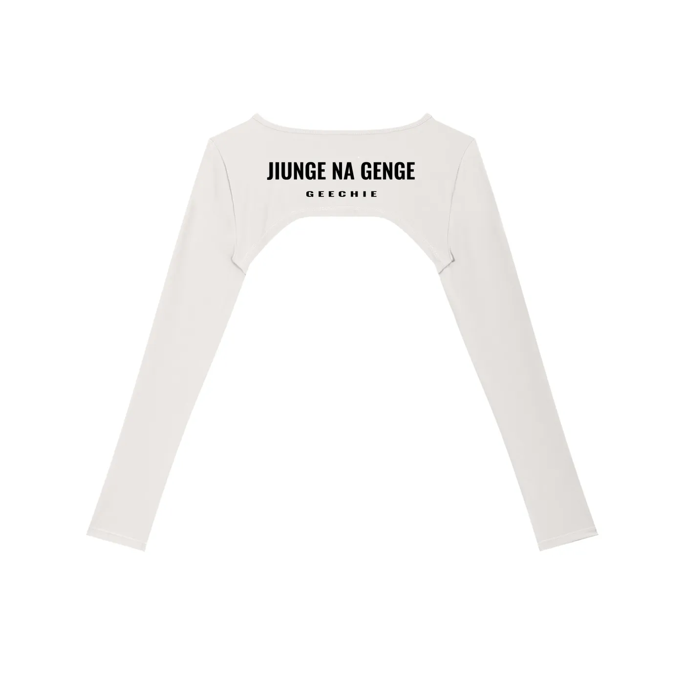 GEECHIE Women’s Cutout Long Sleeve Yoga Shrug — White color mockup 2