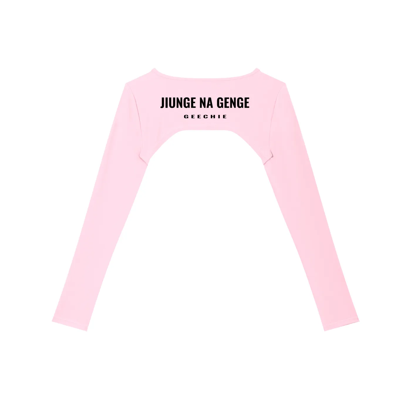GEECHIE Women’s Cutout Long Sleeve Yoga Shrug — Pink color mockup 4