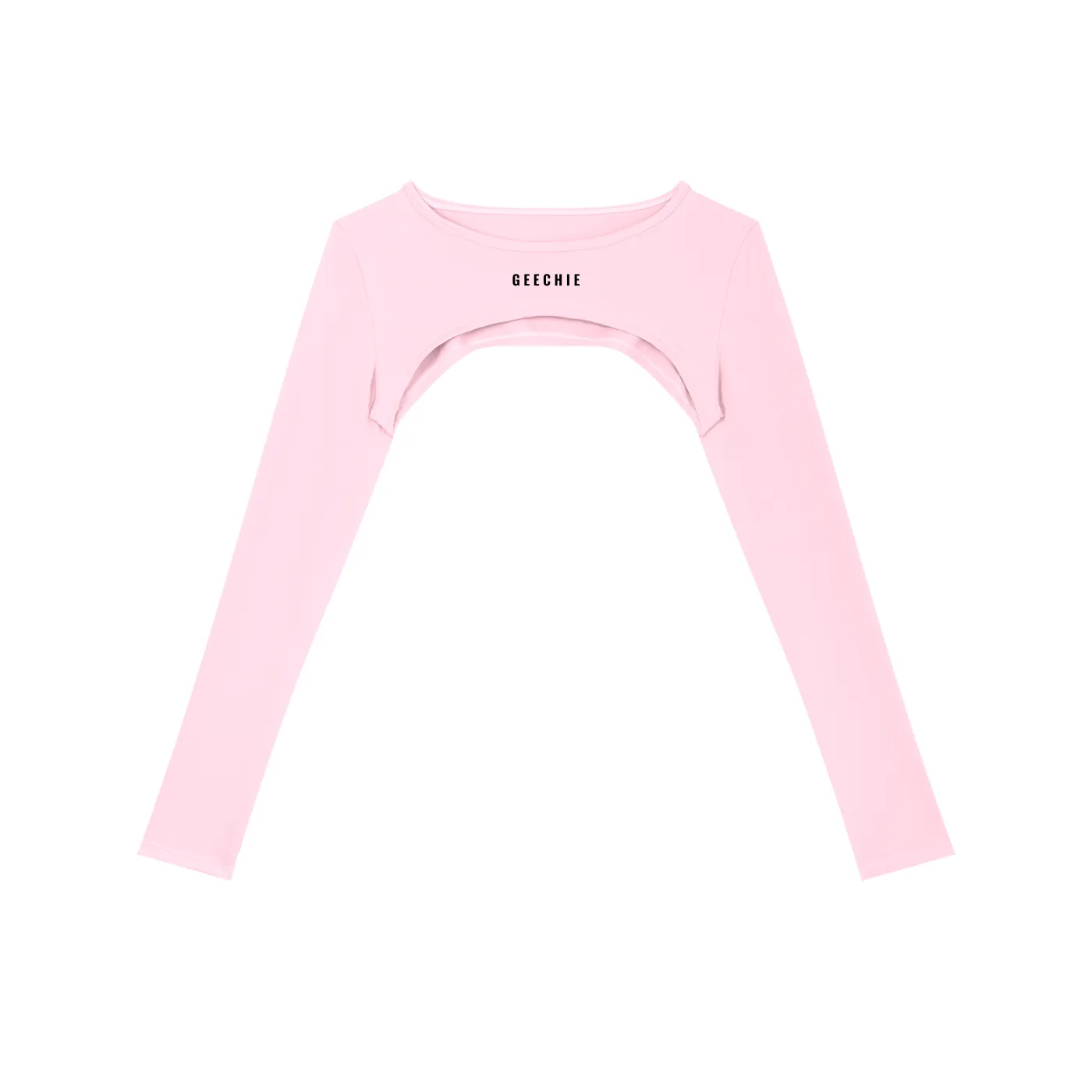 GEECHIE Women’s Cutout Long Sleeve Yoga Shrug — Pink color mockup 3