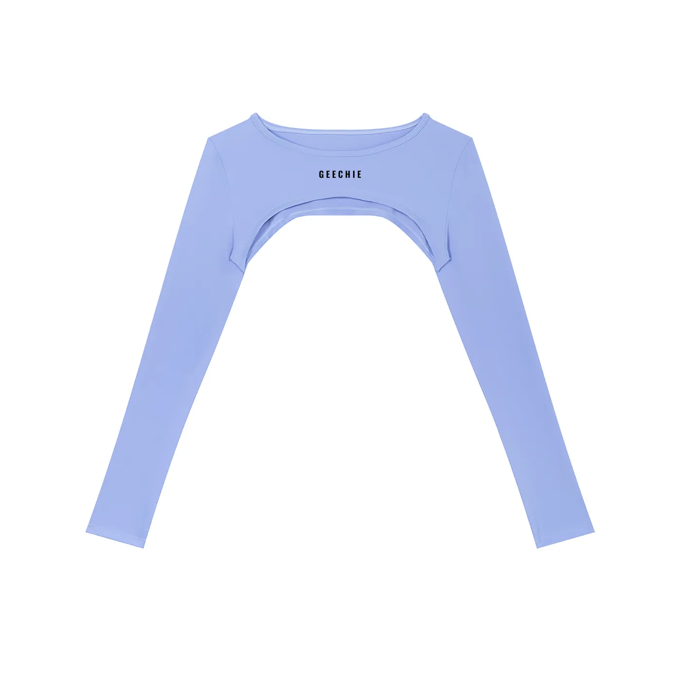 GEECHIE Women’s Cutout Long Sleeve Yoga Shrug — Periwinkle color mockup 5