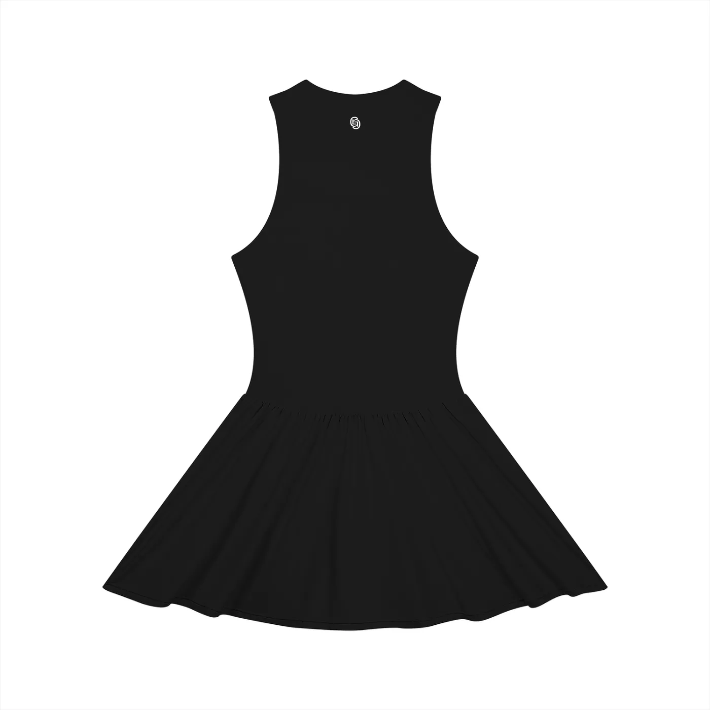 GEECHIE Women’s Ruched Sleeveless Full-Zip Dress — Black color mockup 2