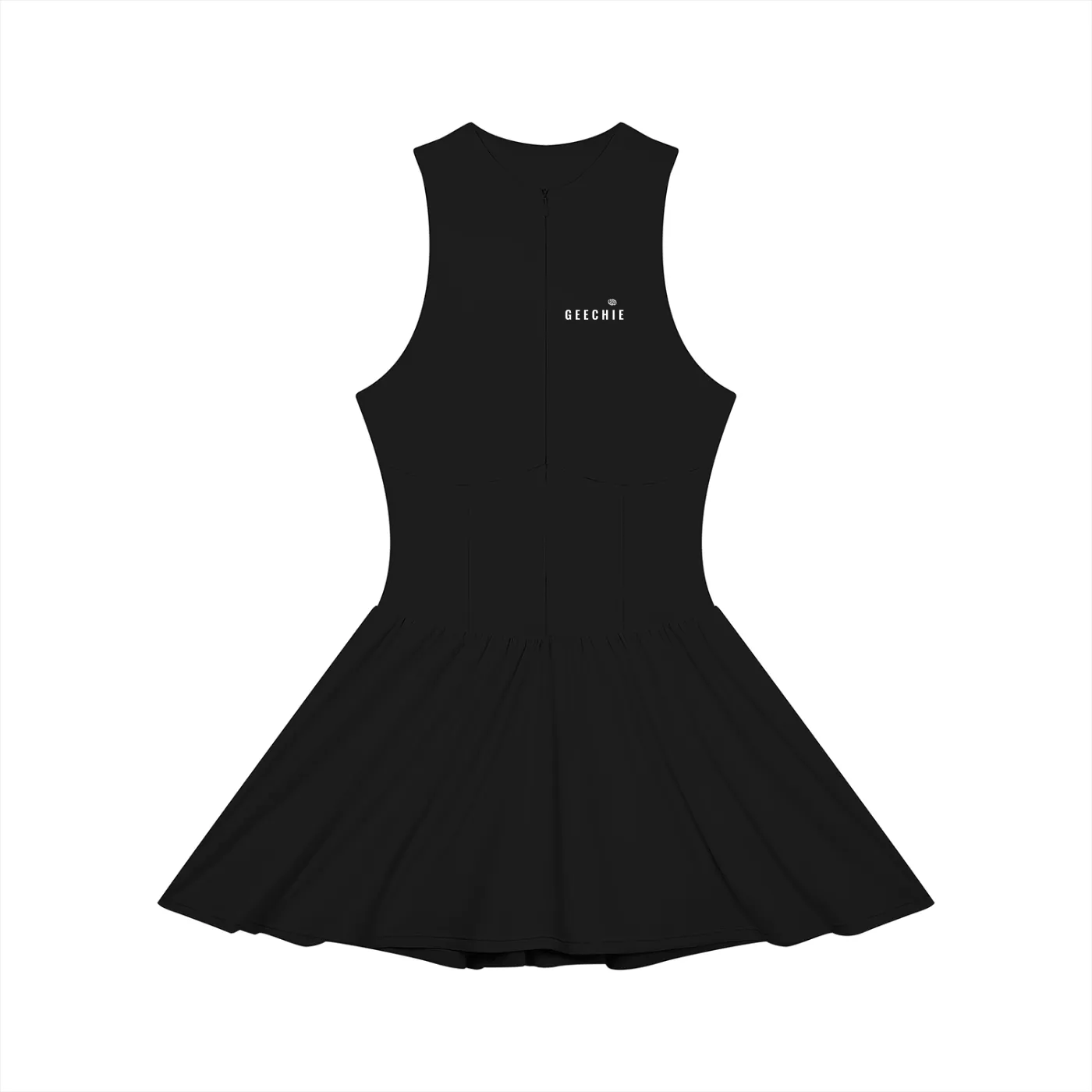 GEECHIE Women’s Ruched Sleeveless Full-Zip Dress